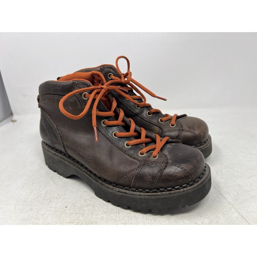 Vintage 90's American Eagle Brown Leather Hiking Boots Women's Size 10